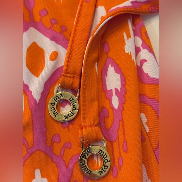 Mud Pie Orange and Pink Scoop neck tank geometric Dress .Women’s Medium - Picture 3 of 16